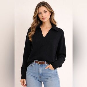OLD NAVY || Black Polo V-Neck Sweater. Sz. M/P